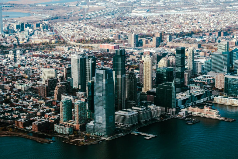 a large city is shown as seen from the air