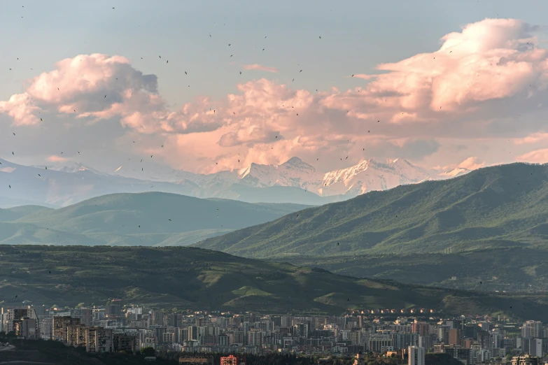 the beautiful skyline of the city of santiago