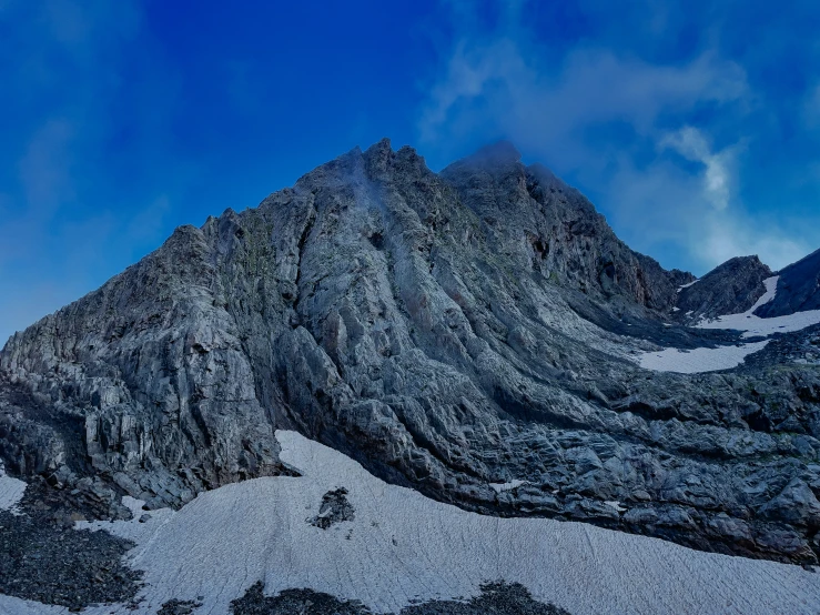 a snowy mountain that looks like a mountain peak