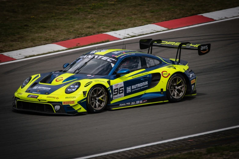 a racing car driving down the race track