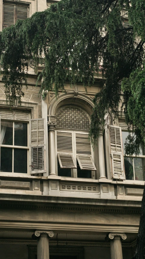 there are many windows in the old building