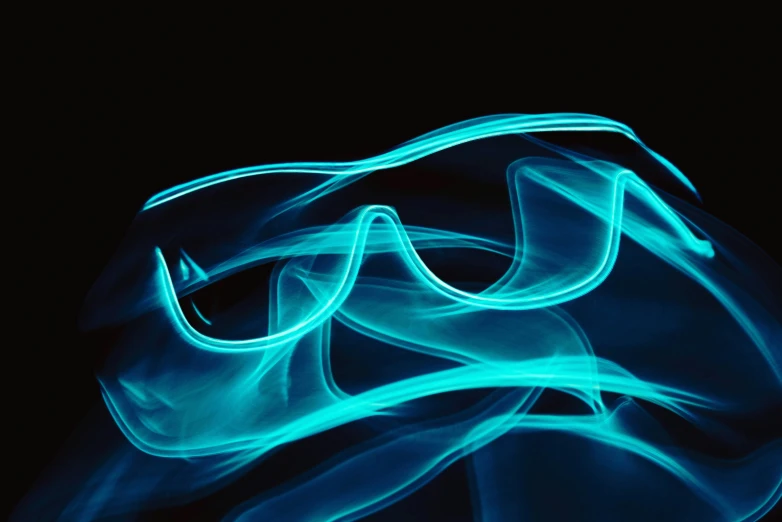 a pair of glasses with blue lights on them