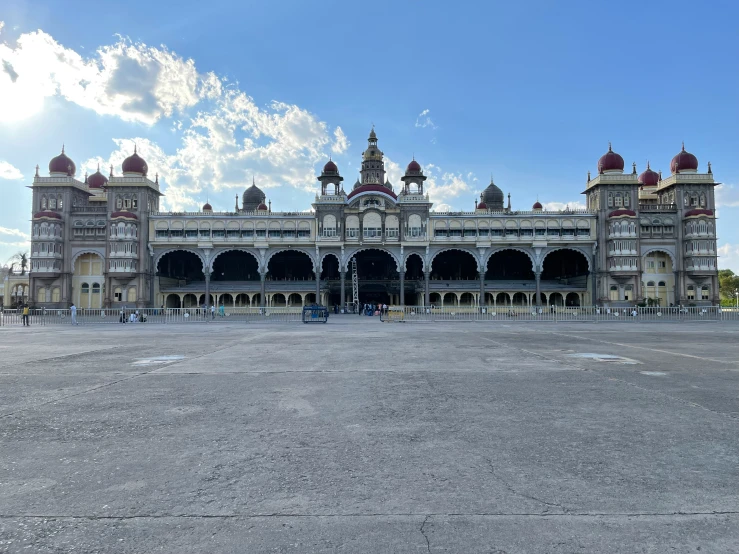 an old building with many domes and sky background