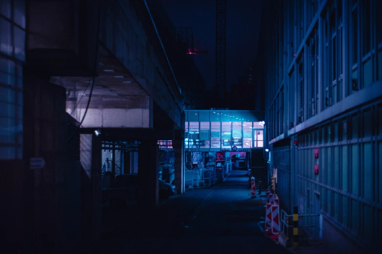 a building with windows has night time lights