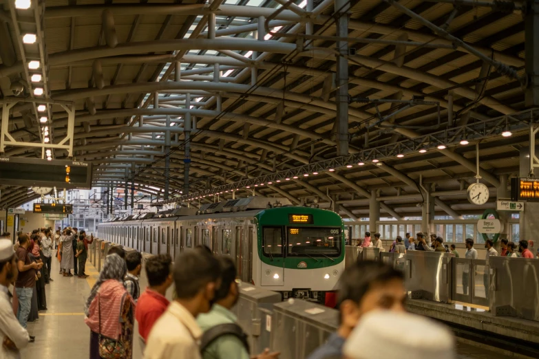 passengers waiting for trains to arrive at the train station