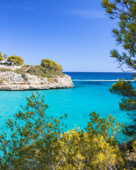 the view from a cliff looking out to sea