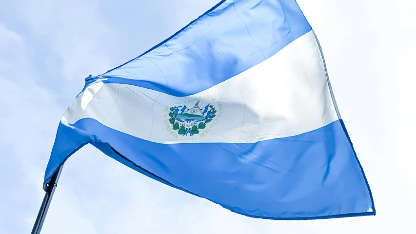 a close up view of an el salvador flag