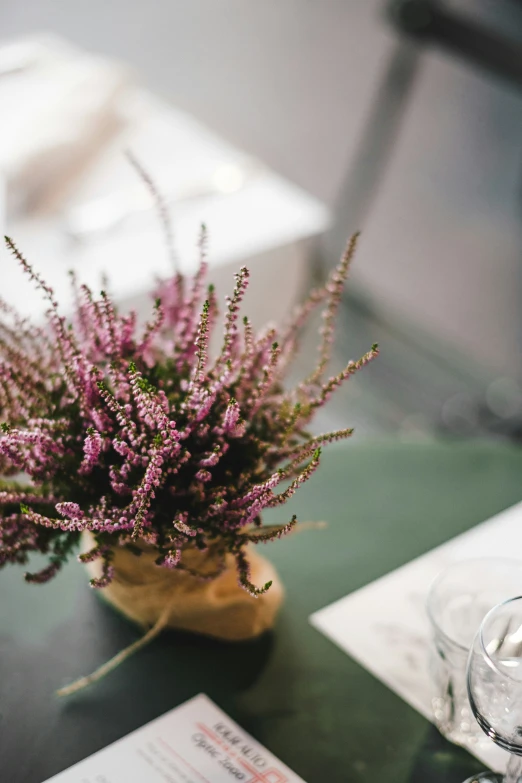 a table with flowers sitting on top of it