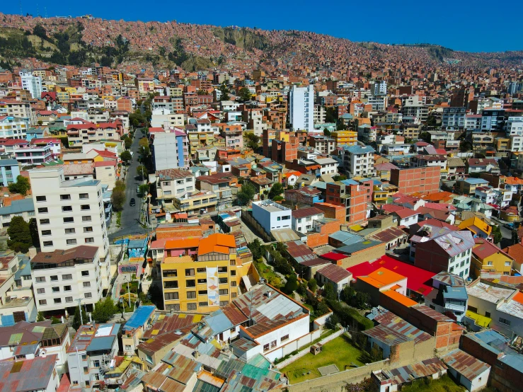 this is a aerial view of a city from high up