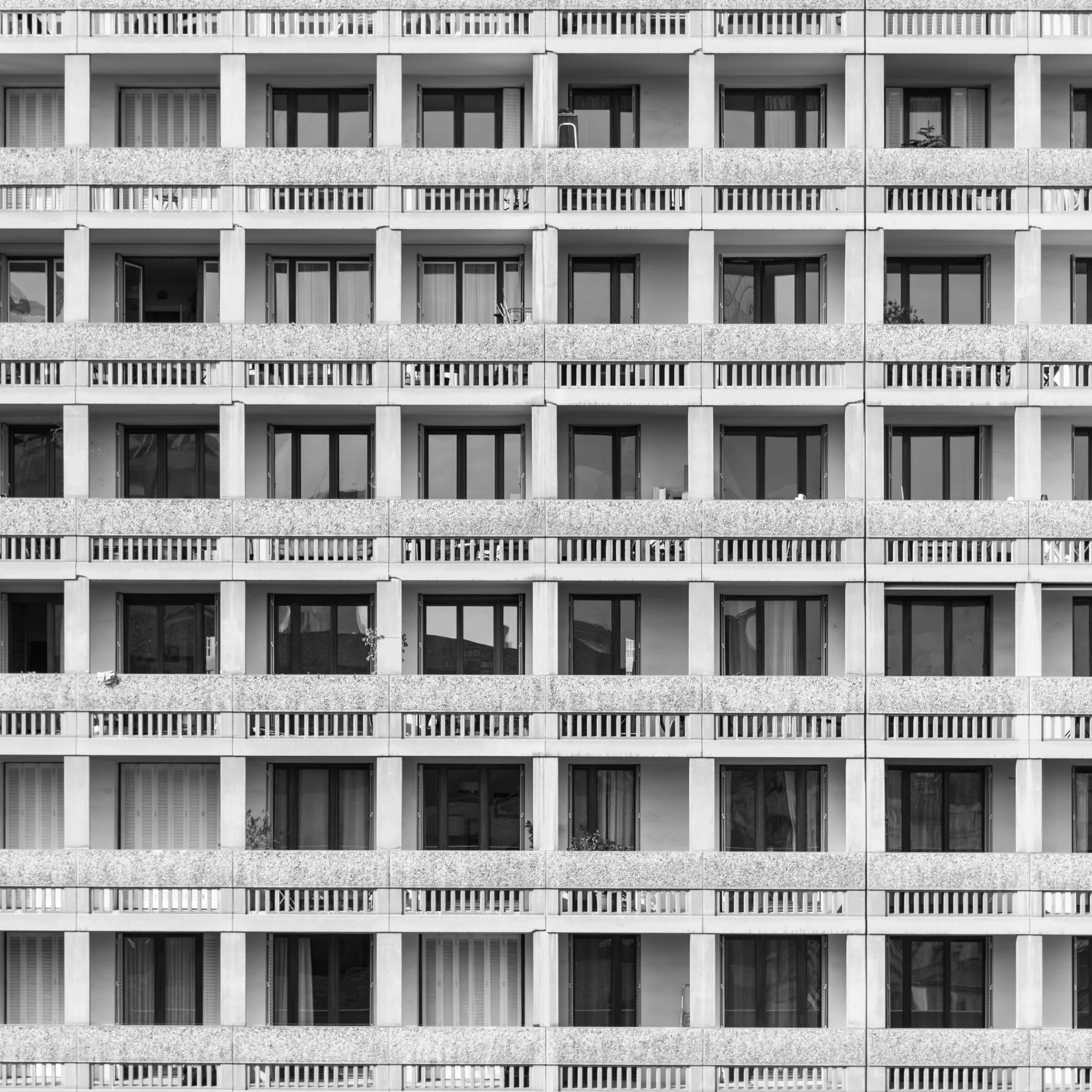 the facade of a building with balconies