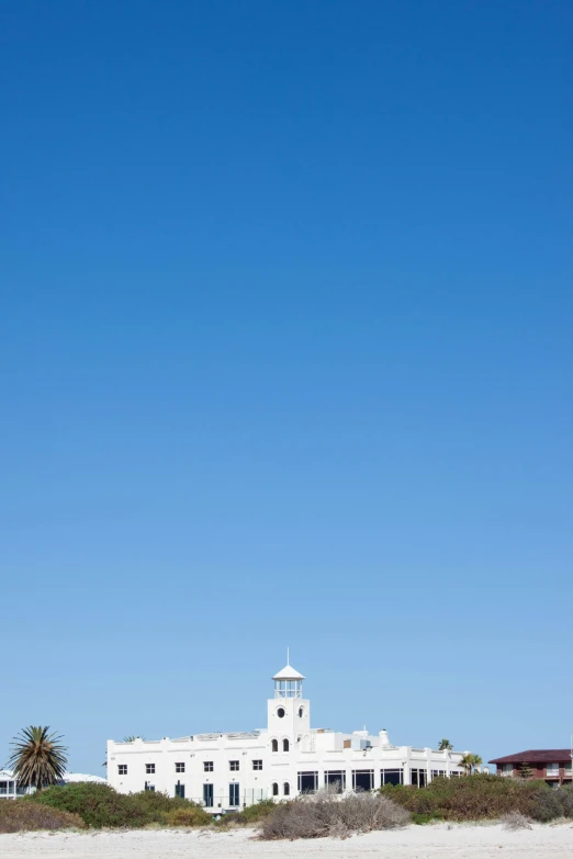 a white building on a clear, blue day