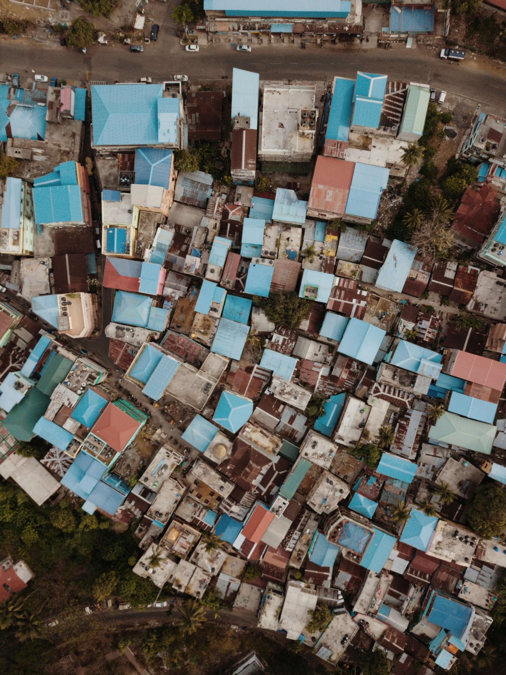 an aerial po of some old houses in mexico