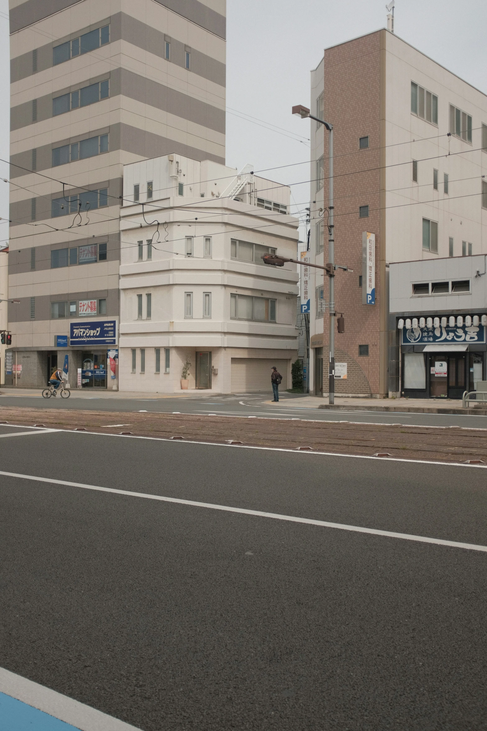 the two large buildings are all white in color