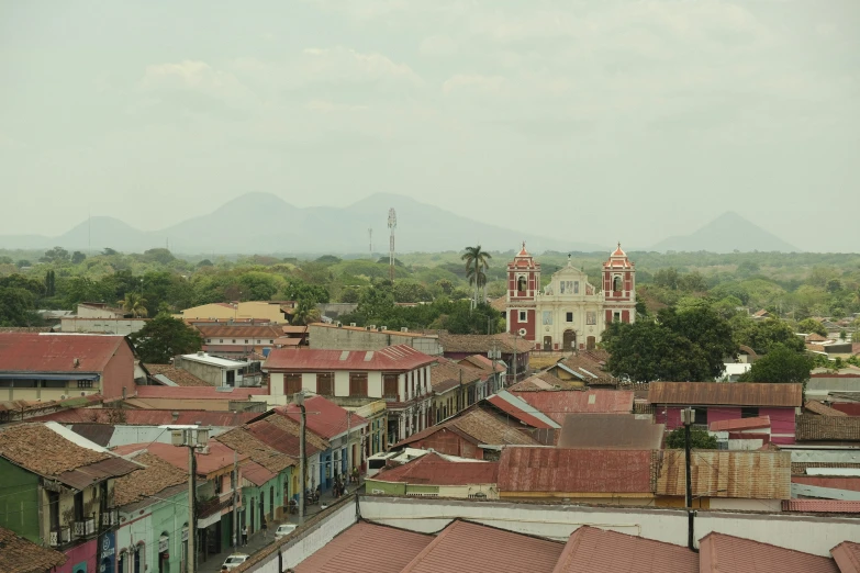 the view of some small city from above