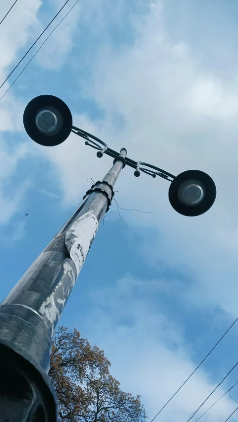 a street light with two lamps on top