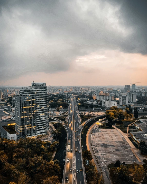 the view of a big city from the top of a hill