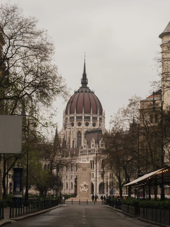 there is a building with a dome on top