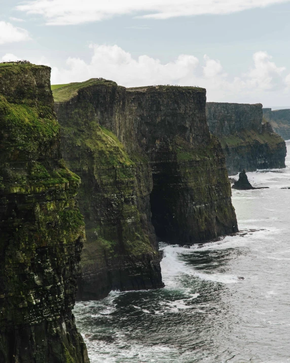 cliffs of large green vegetation next to the ocean