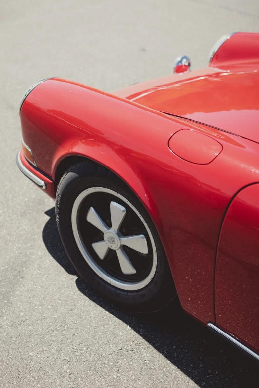 close up s of an old vintage red car