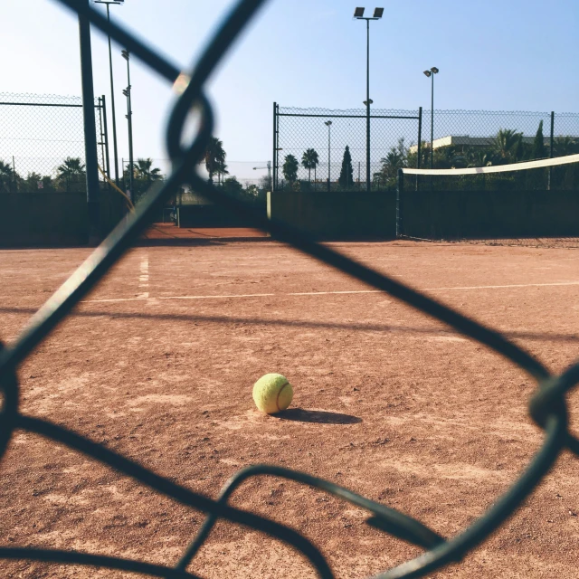 the tennis ball is on the tennis court