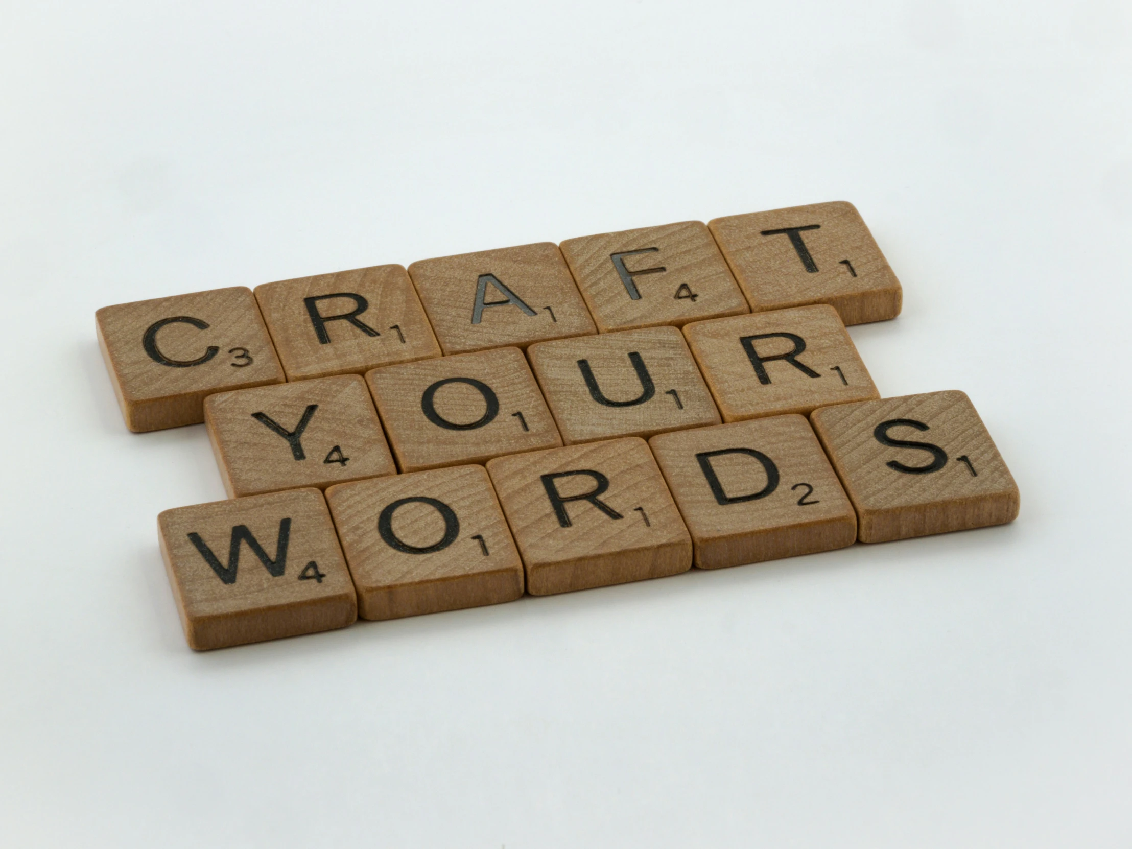 wood block type letters that spell out the words craft your words