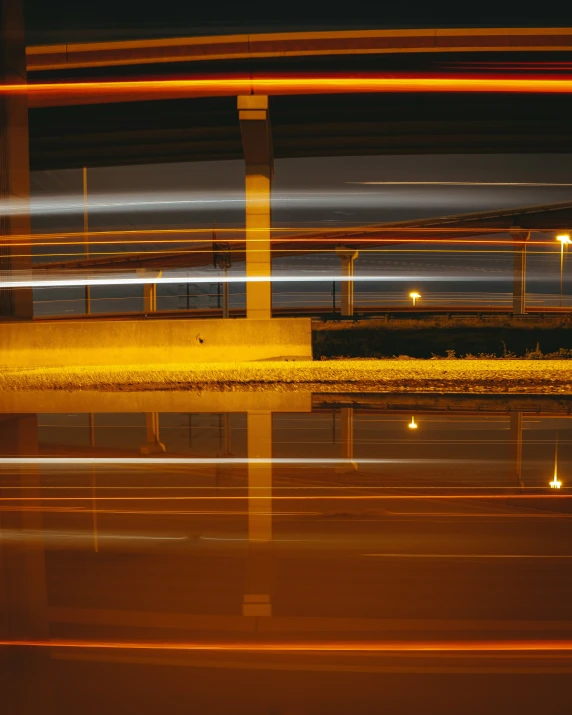 an image of a streetlight at night and blurry