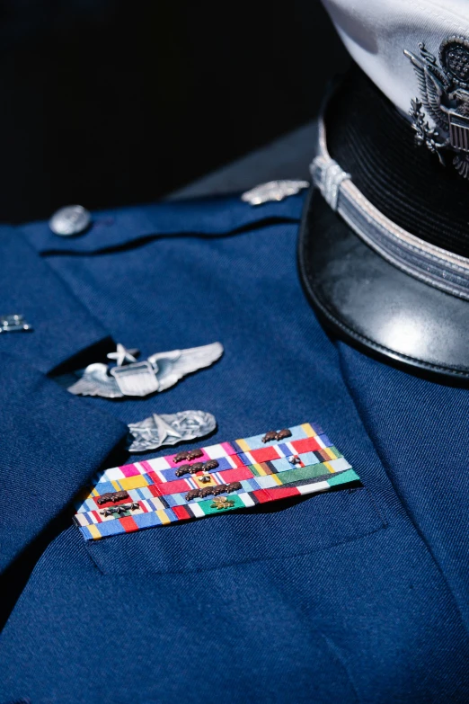a uniform with badges and ons on it