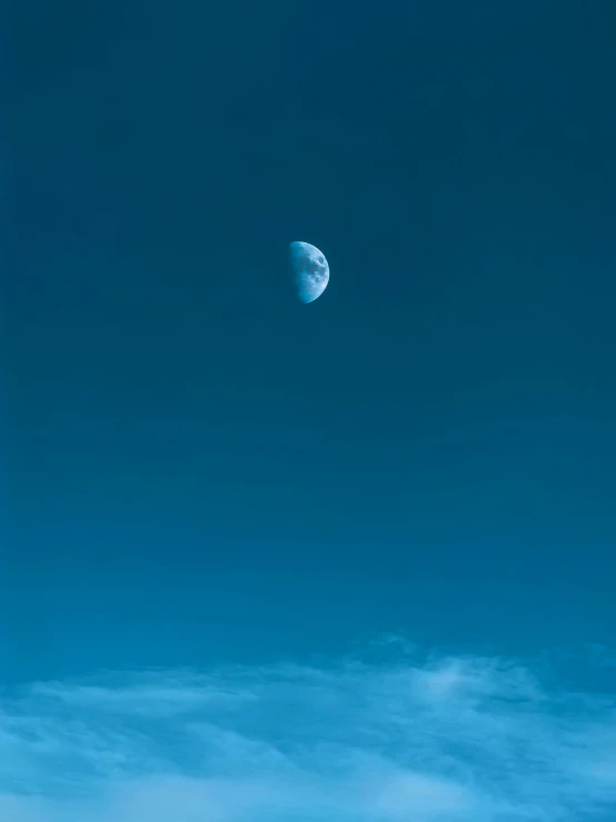 a picture of the moon taken in a cloudless sky