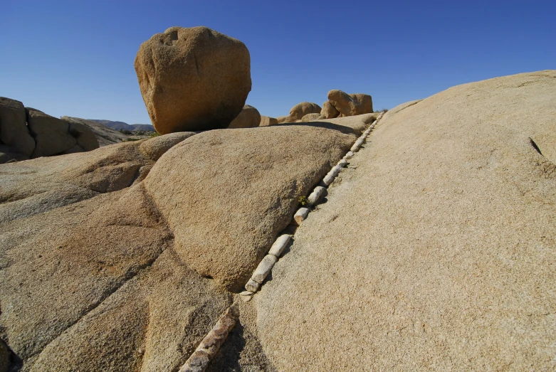 there is a rock formation in the desert