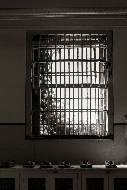 a  cell window above two counters and cupboards