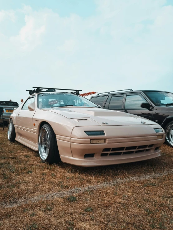 an automobile on display at a car show