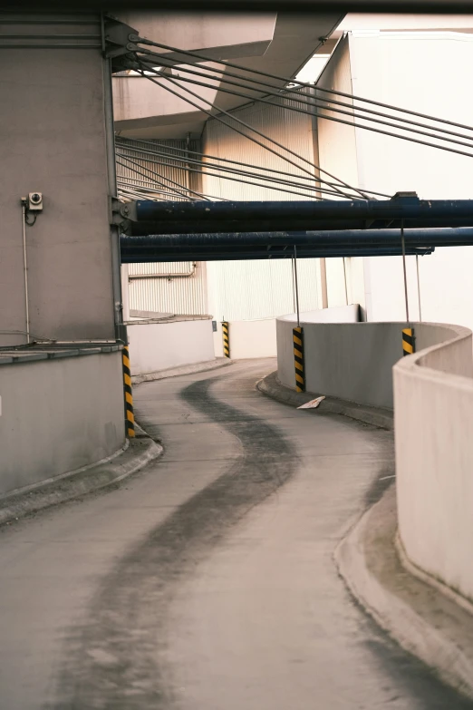 the back view of an industrial building is shown