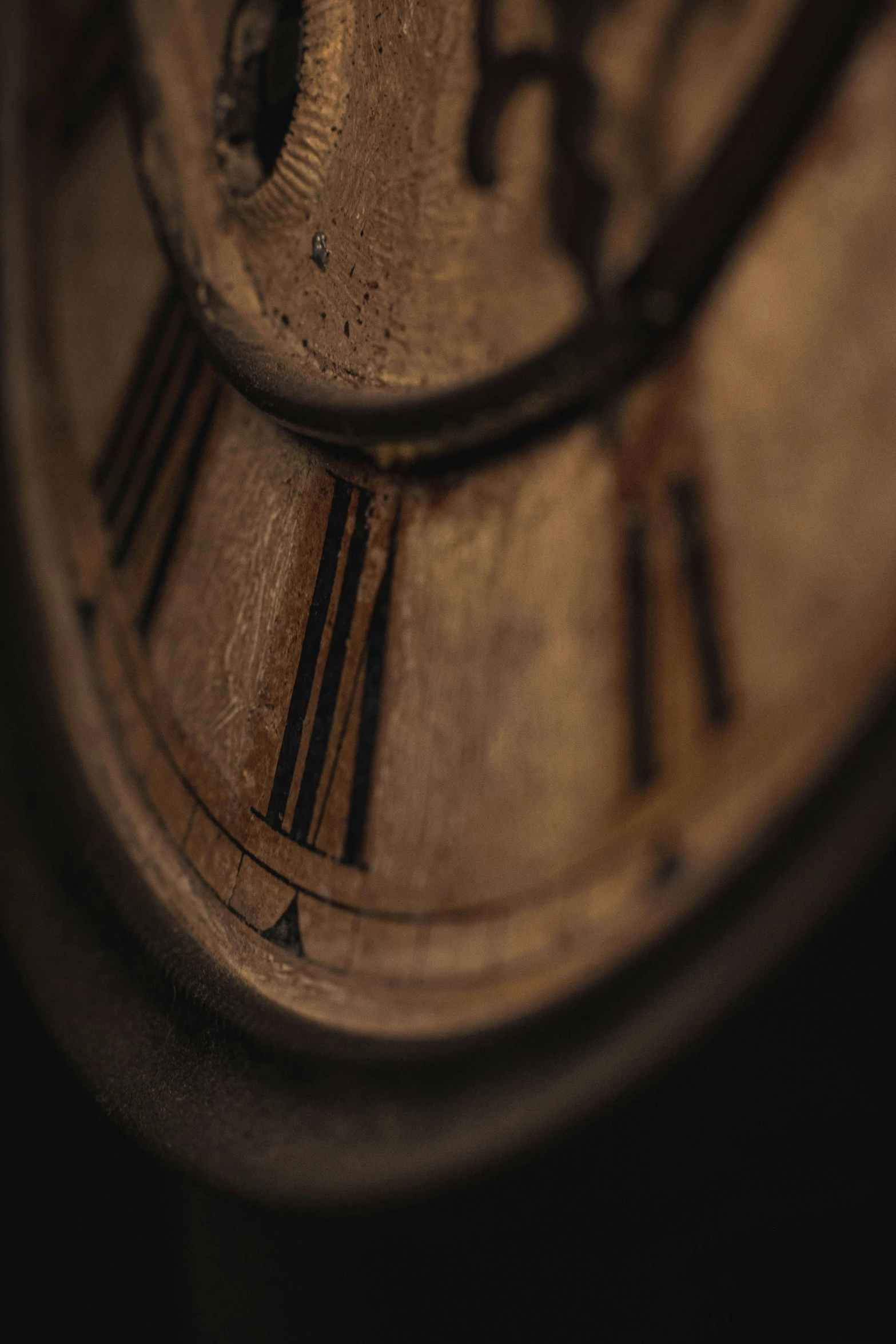 the back of a clock face showing the time