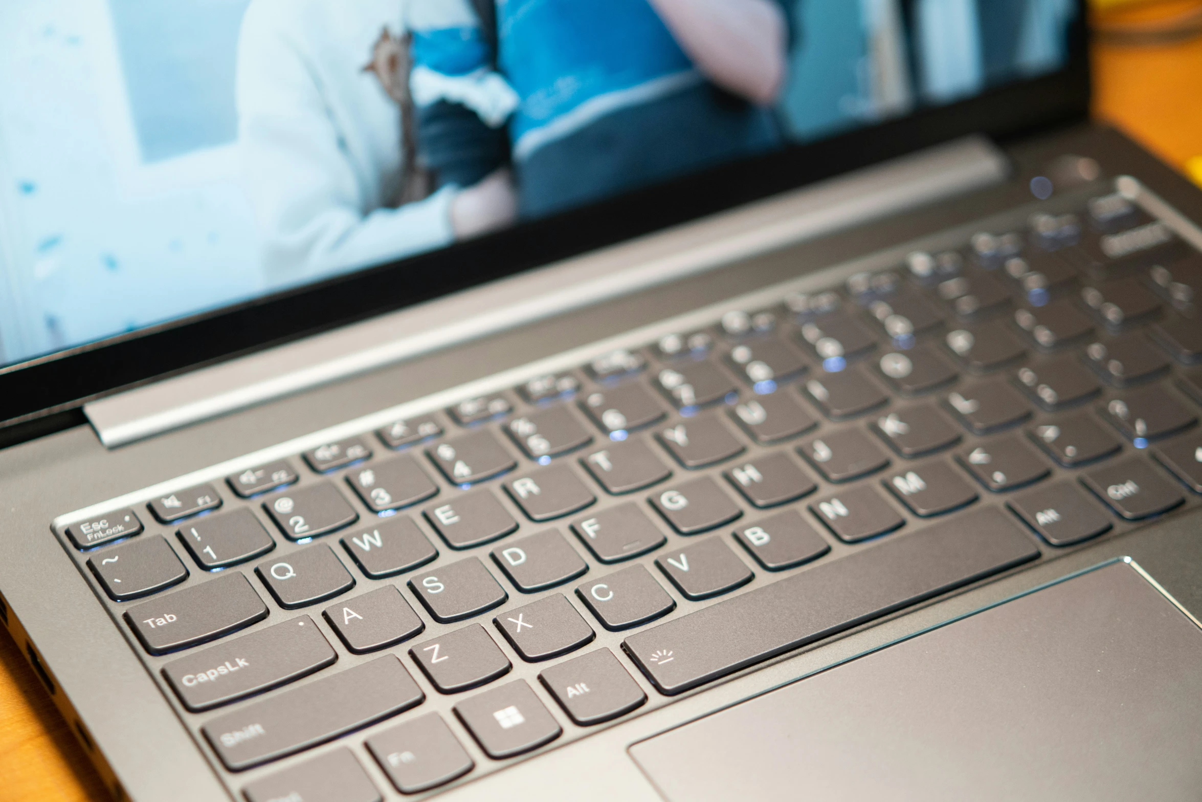 a laptop is shown with the keypad facing left