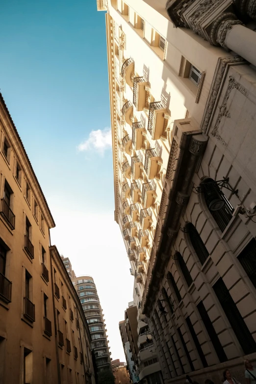 buildings with a blue sky on a sunny day