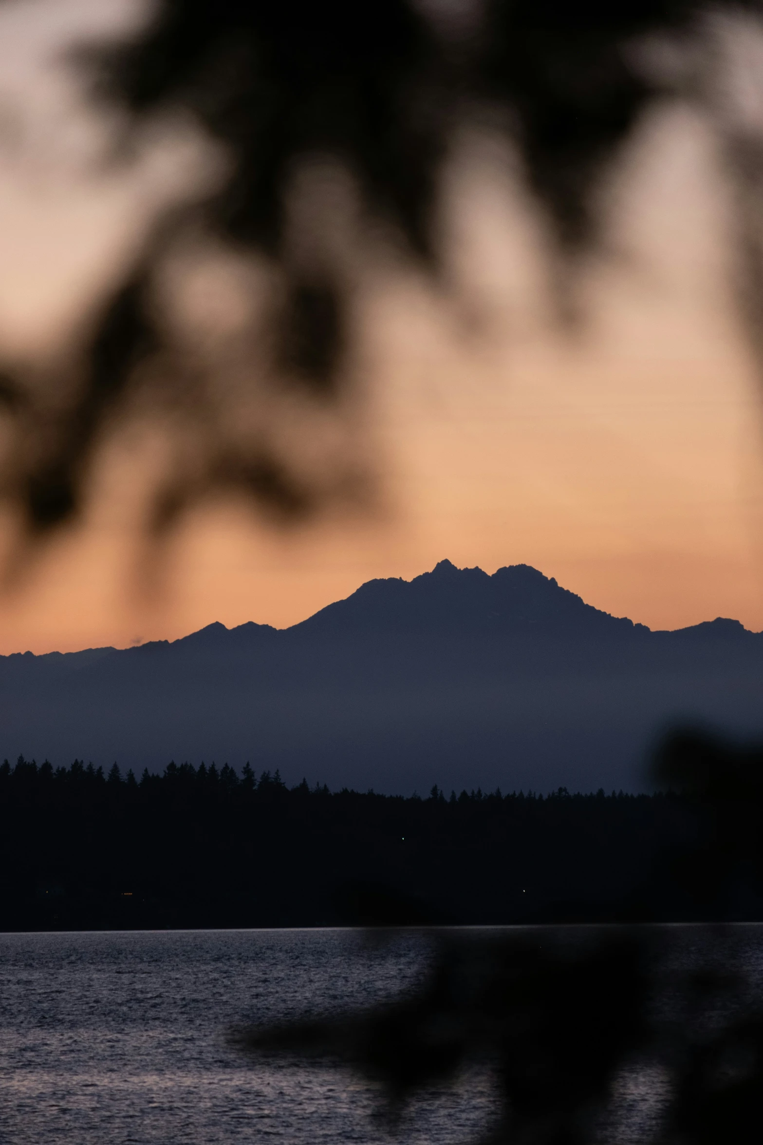 a po taken at dusk of mountains in the distance