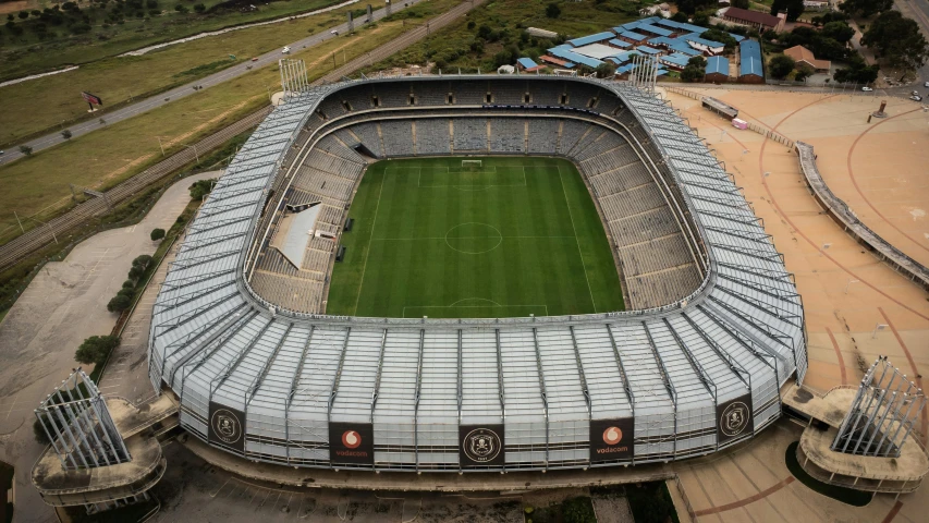 an aerial view of the main stadium for soccer