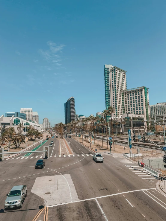 cityscape showing a deserted street in the desert