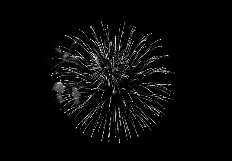 a large fireworks exploding in the air on a black background