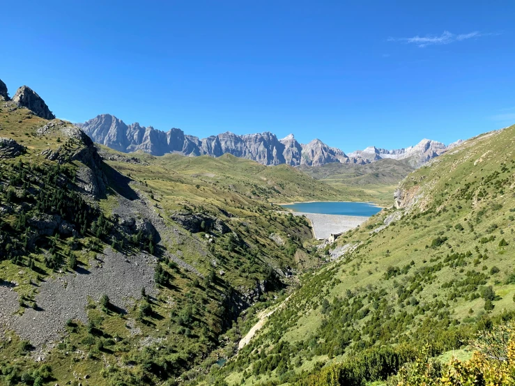 the mountains are very large and tall with water