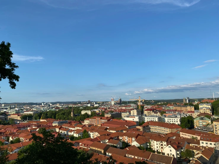 view of the town from the top of a hill