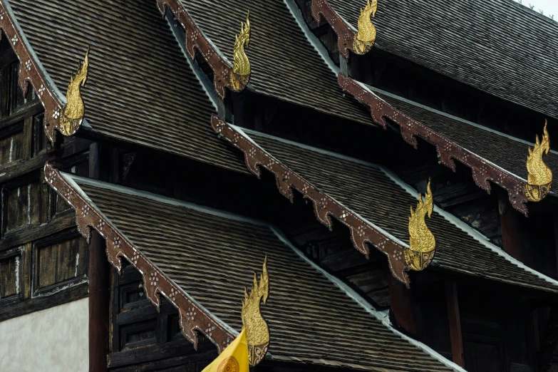 close up of an elaborate pattern and roof