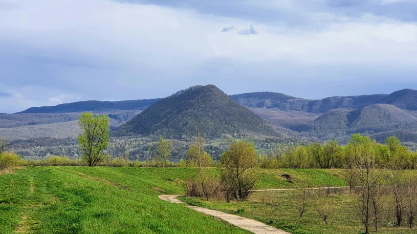 a scenic view of mountains in the distance