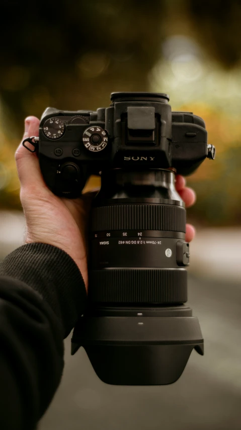 the hand of a person holding a camera