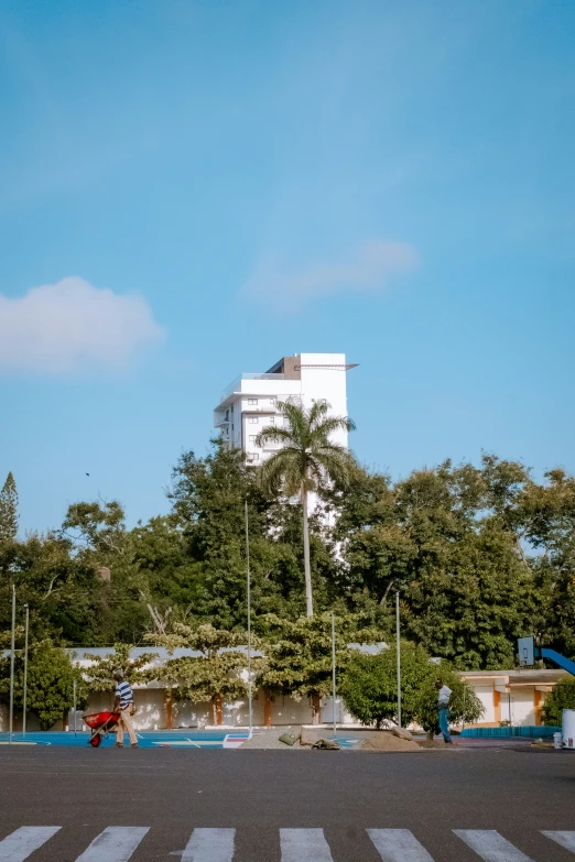 the view from a distance of a building