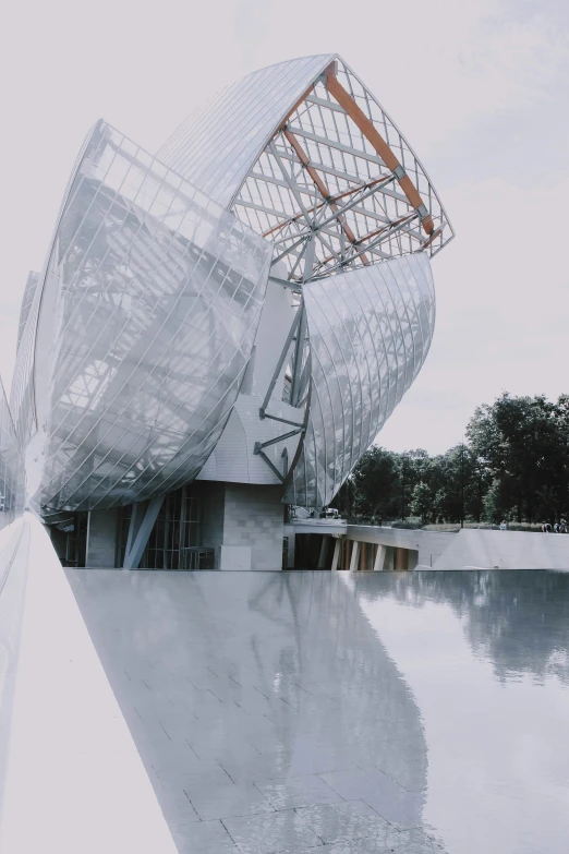 a large building that is next to water