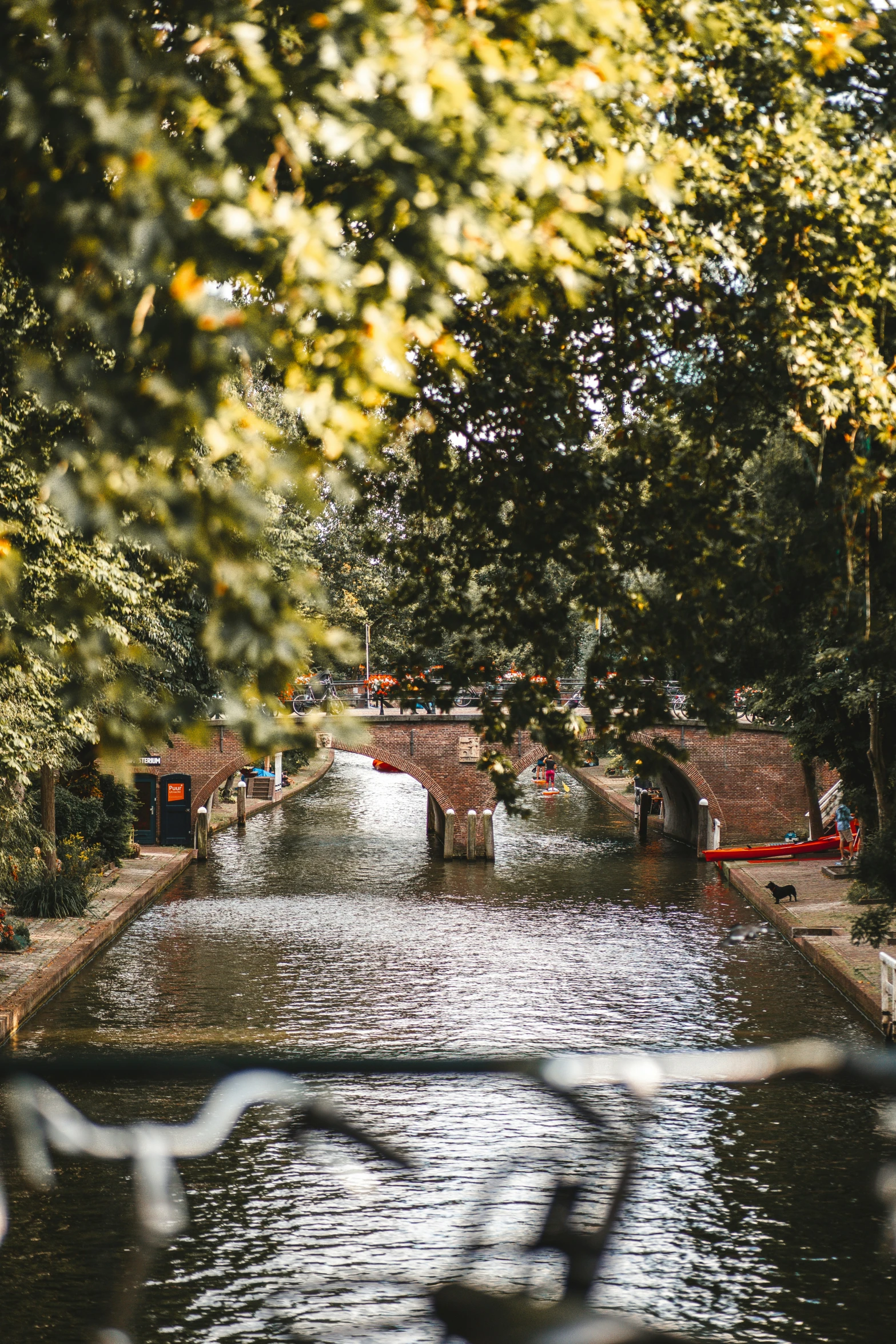 the view of an old canal from a bridge