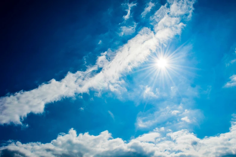 bright sun with cloud cover in the foreground