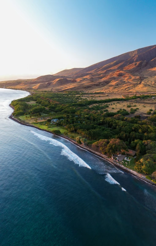 an island and shoreline near the ocean