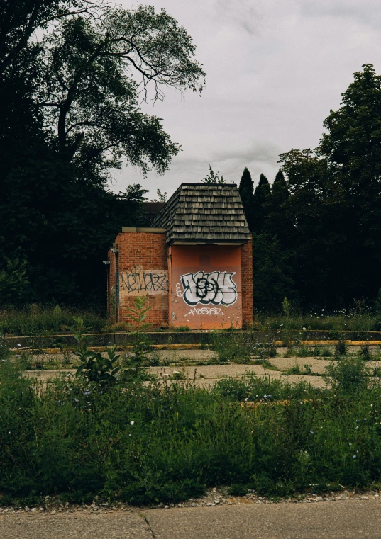 the abandoned building is full of graffiti